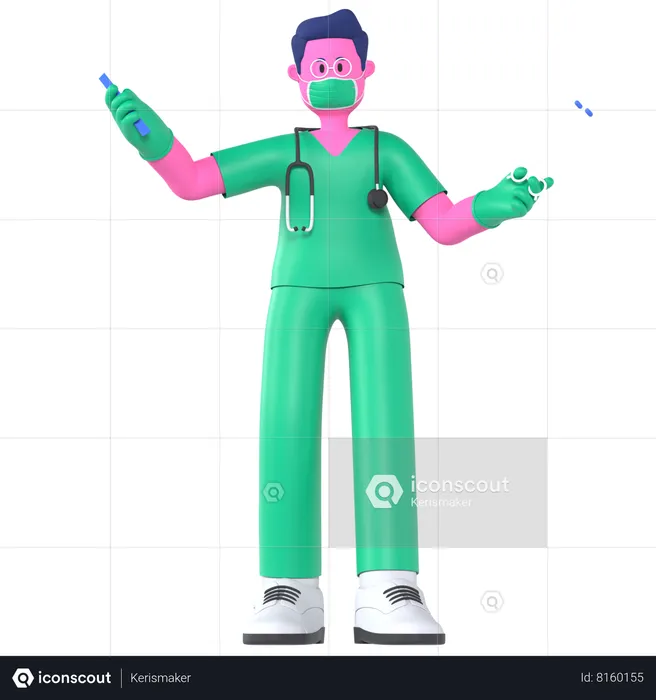 Doctor Doing Surgery  3D Illustration