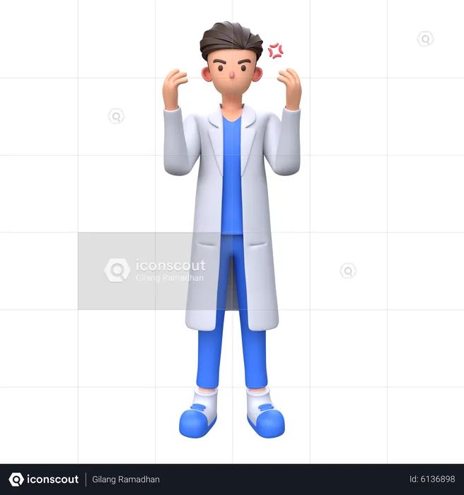 Doctor enojado  3D Illustration