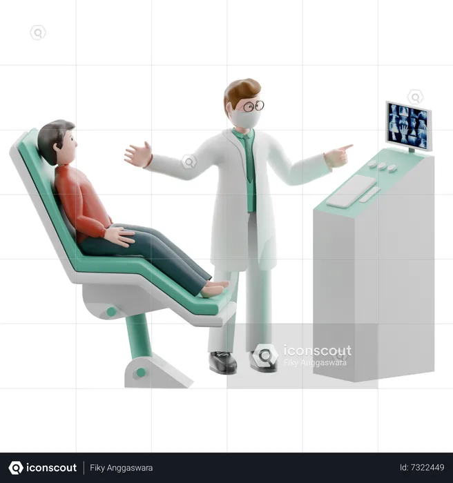 Doctor examine patient  3D Illustration