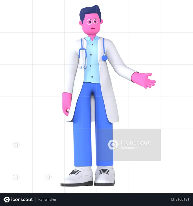 Doctor Explain Something  3D Illustration