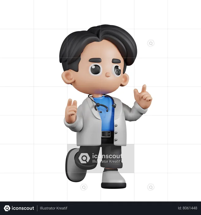 Doctor Feeling Happy  3D Illustration