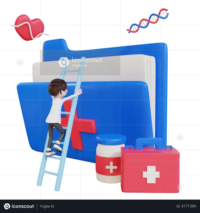 Doctor Finding medical file  3D Illustration