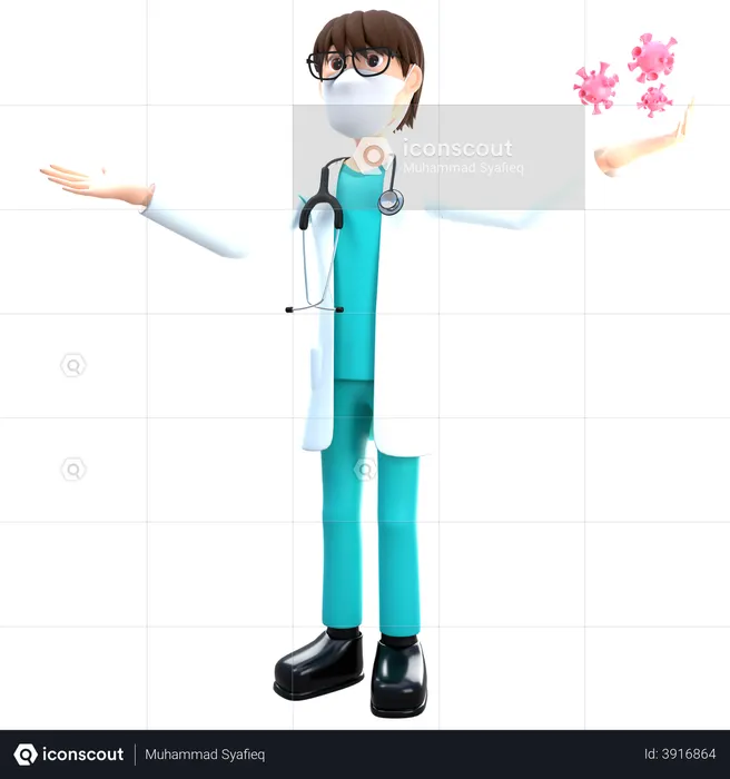 Doctor Giving Coronavirus Advice  3D Illustration