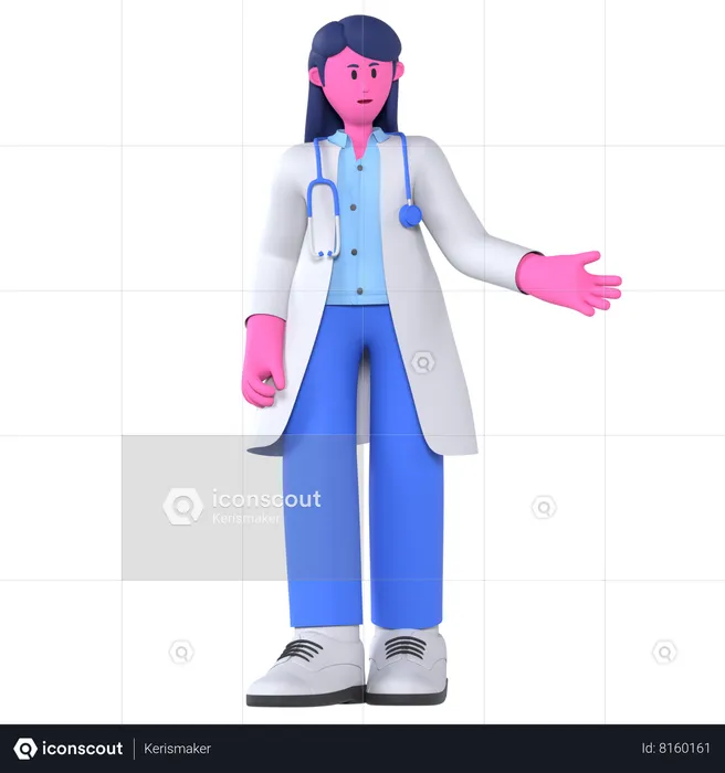 Doctor Giving Information  3D Illustration