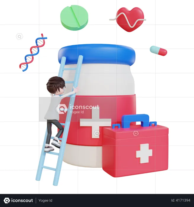 Doctor giving Medicine  3D Illustration