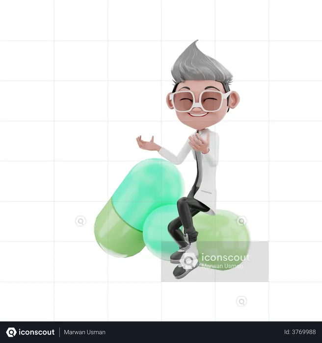 Doctor giving medicine advice  3D Illustration