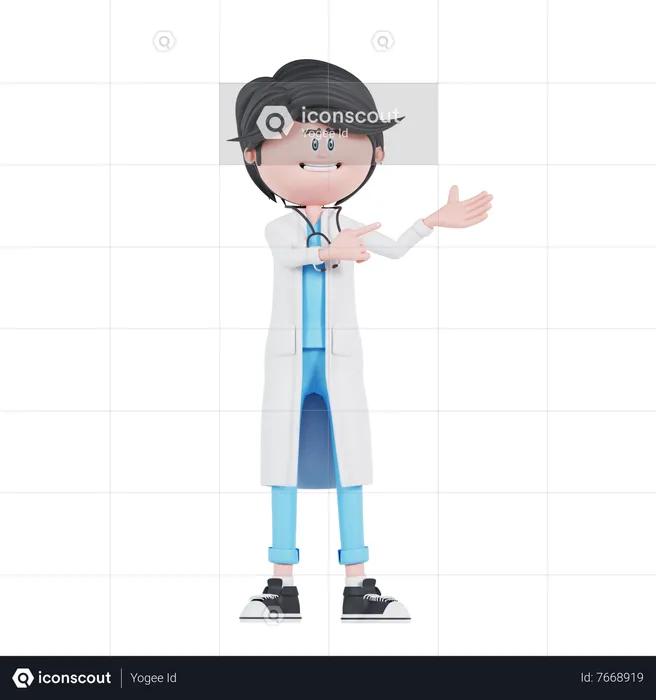 Doctor giving presentation  3D Illustration