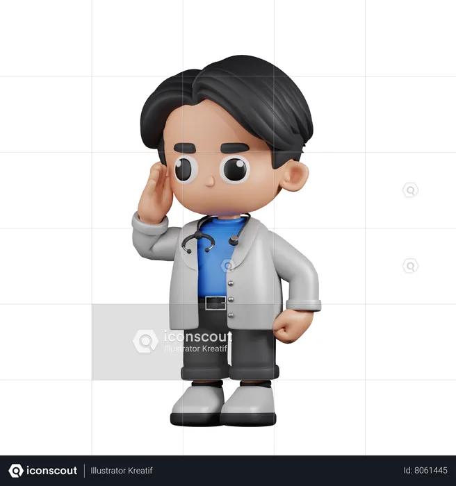 Doctor Giving Salute  3D Illustration