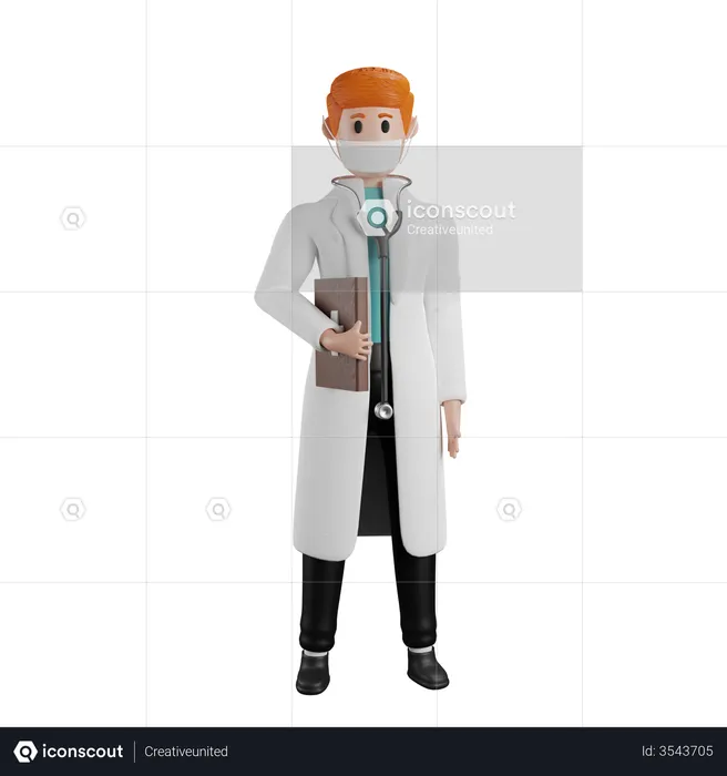 Doctor holding health report  3D Illustration