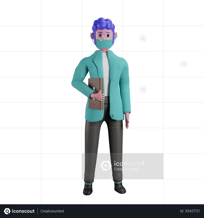Doctor holding health report  3D Illustration