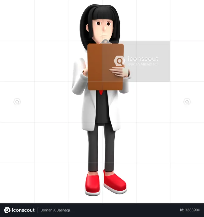 Doctor Holding Report  3D Icon
