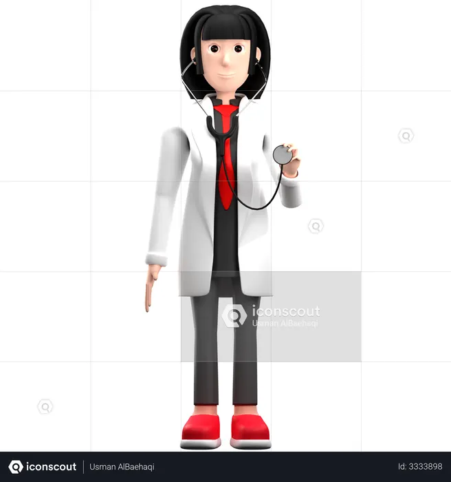Doctor Holding Statoscope  3D Icon