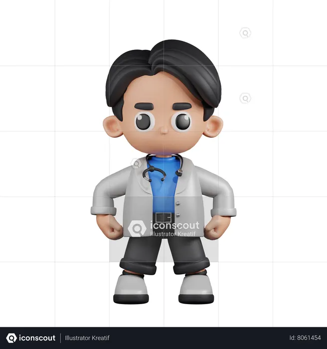 Doctor In Hero Stance  3D Icon