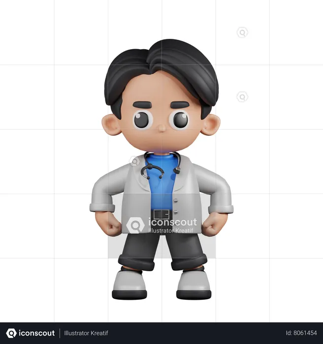 Doctor In Hero Stance  3D Illustration