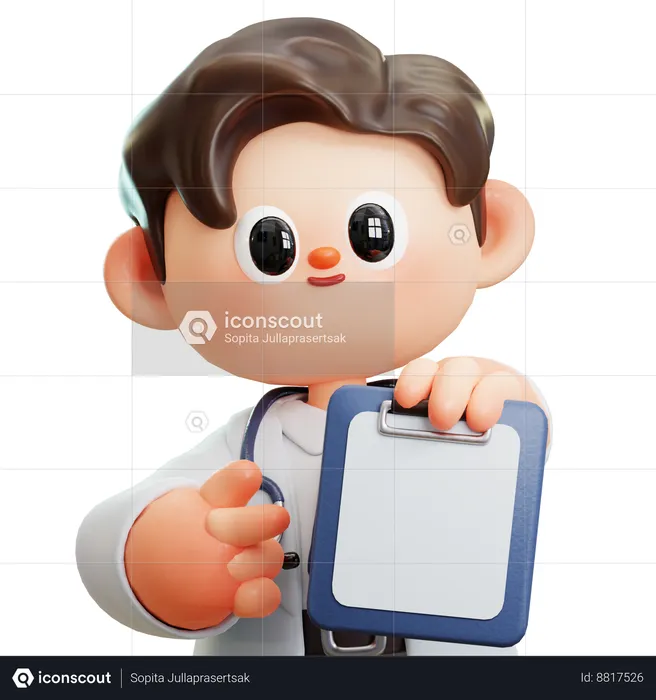Doctor Is Showing Patients Report  3D Illustration