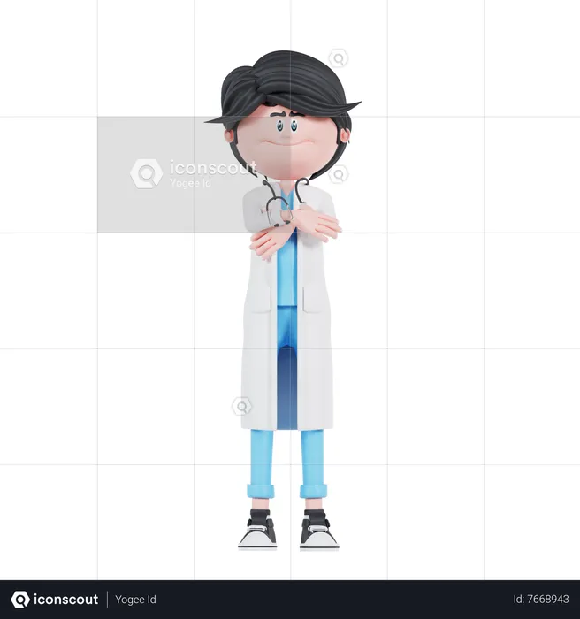 Doctor is standing pose  3D Illustration