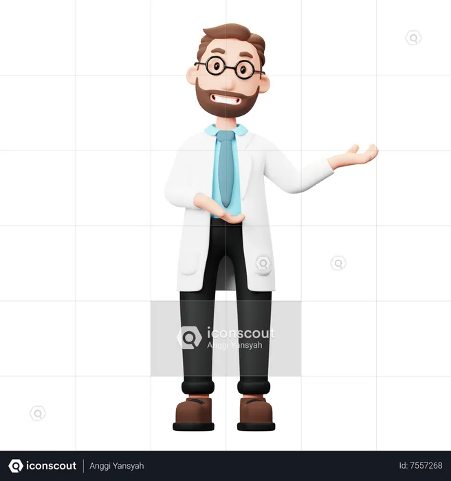 Doctor muestra algo  3D Illustration