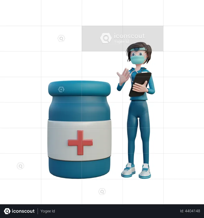 Doctor offers a medicine  3D Illustration