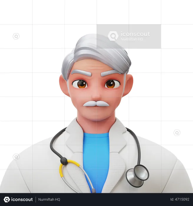 Doctor Old Man  3D Illustration