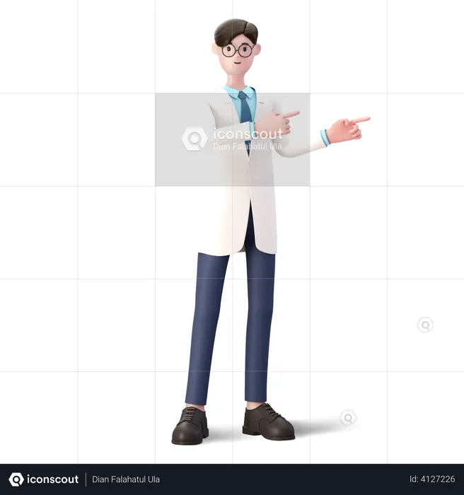 Doctor pointing finger in direction  3D Illustration