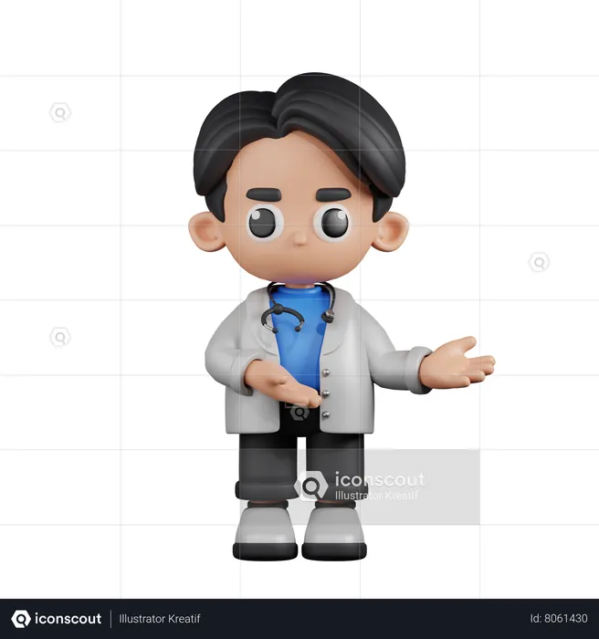 Doctor Pointing To Something  3D Illustration