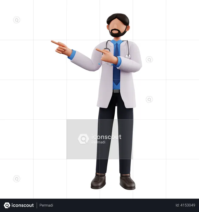 Doctor presenting something  3D Illustration