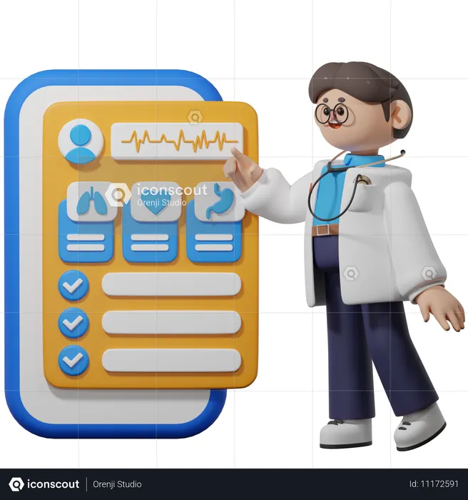 Doctor Providing Medical Lab Report  3D Illustration