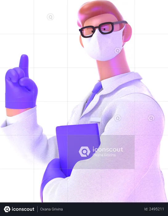 Doctor raising finger  3D Illustration