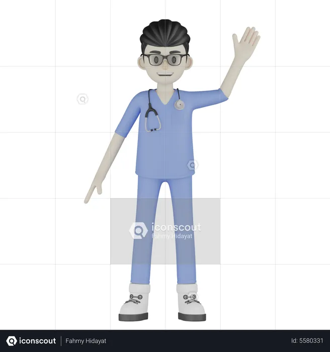 Doctor Say Hello  3D Illustration