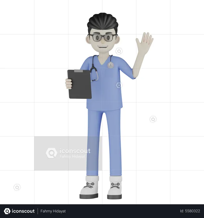 Doctor Say Hello  3D Illustration