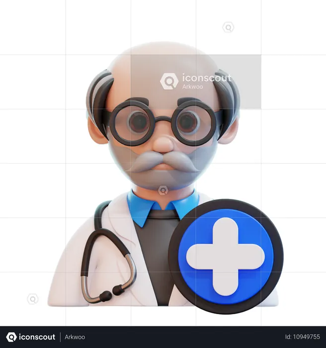 Doctor Senior  3D Icon