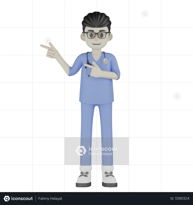 Doctor Showing Fingers  3D Illustration