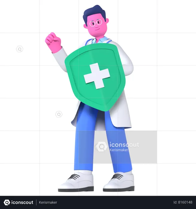 Doctor Showing Health Insurance  3D Icon