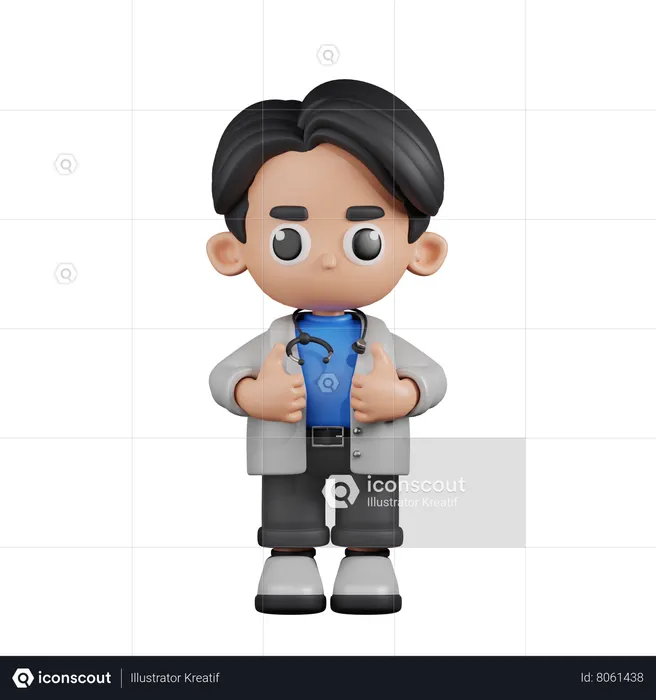 Doctor Showing Thumbs Up  3D Illustration