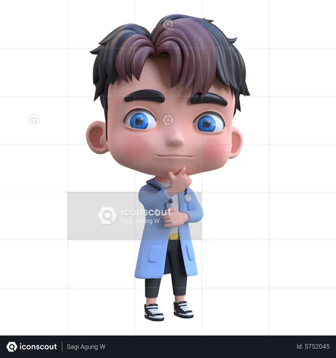 Doctor standing and thinking something  3D Illustration