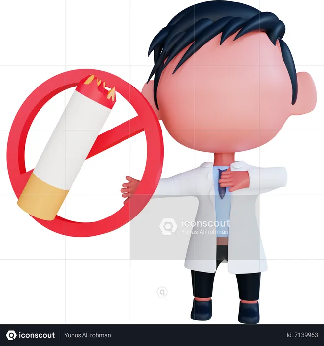Doctor suggesting to stop smoking  3D Illustration