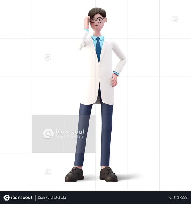Doctor talking on phone  3D Illustration