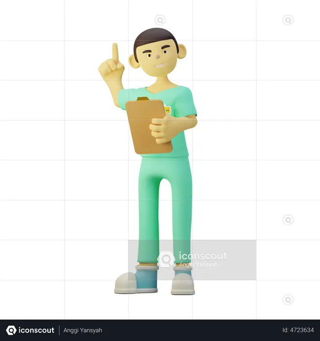 Doctor sosteniendo informe médico  3D Icon