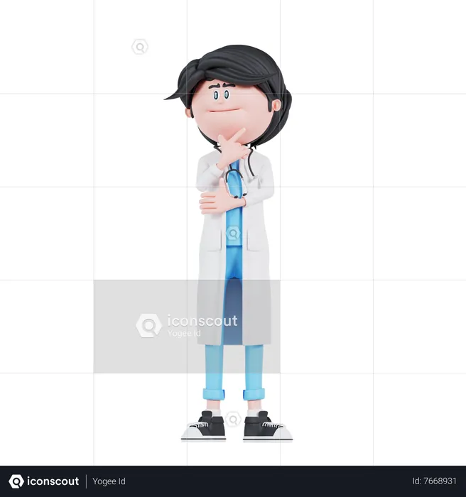Doctor thinking  3D Illustration