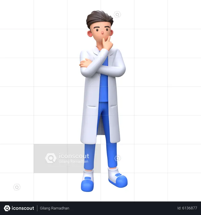 Doctor thinking something  3D Illustration