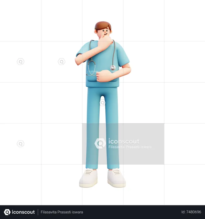 Doctor Thinking Something  3D Illustration