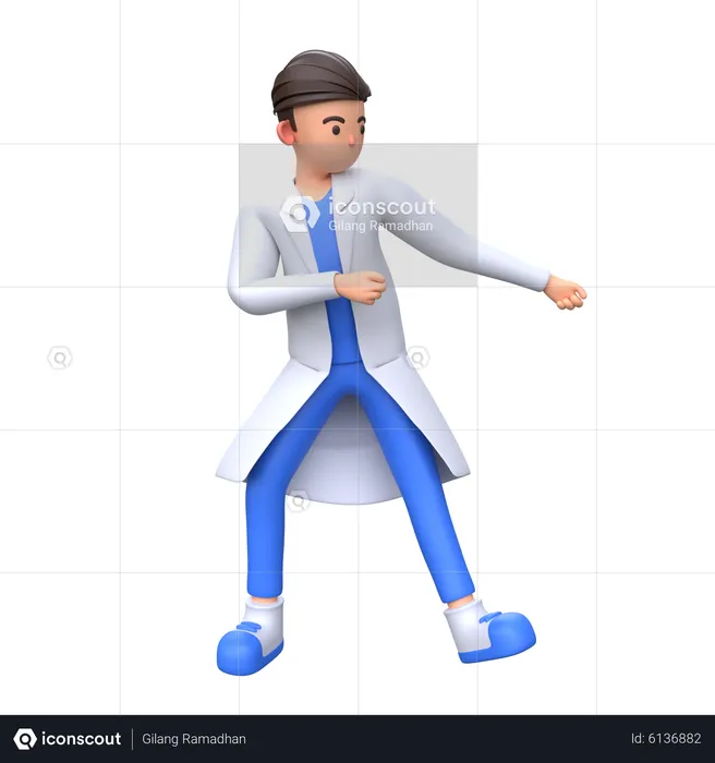 Doctor tirando algo  3D Illustration