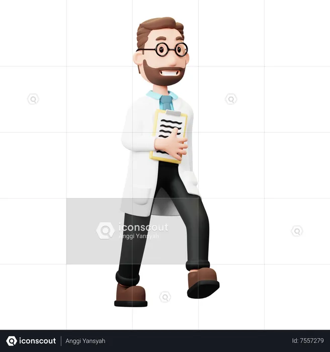 Doctor Walking  3D Illustration