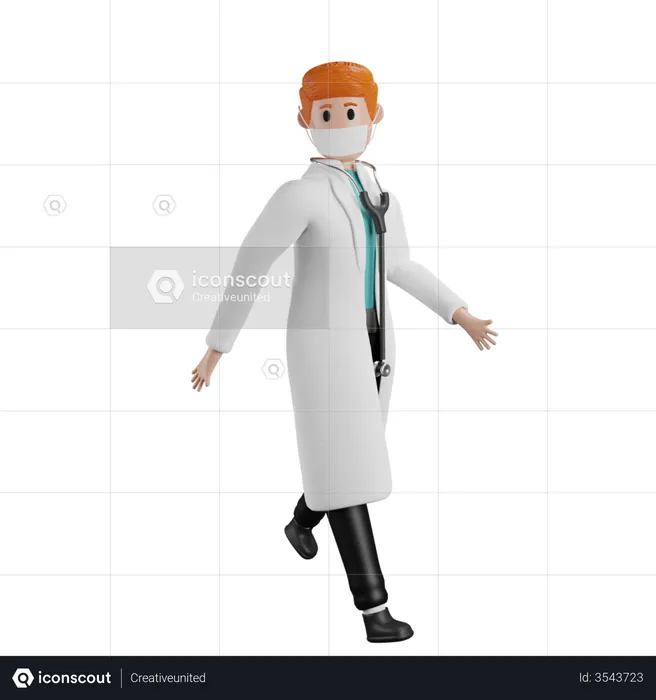 Doctor walking  3D Illustration