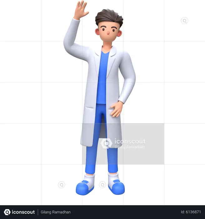 Doctor waving hand  3D Illustration
