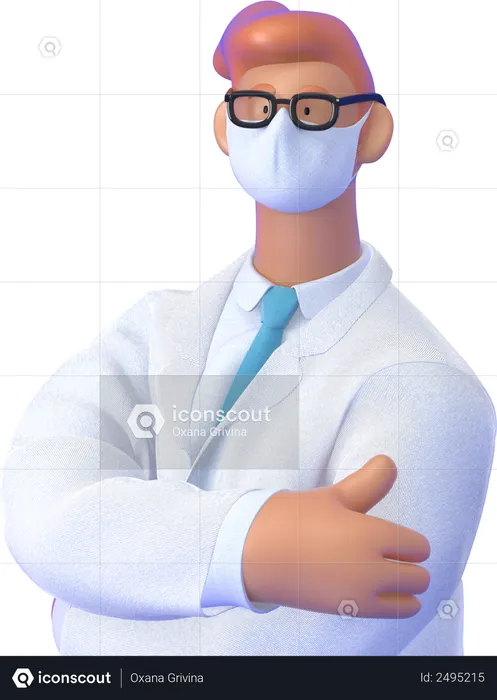 Doctor wearing mask  3D Illustration