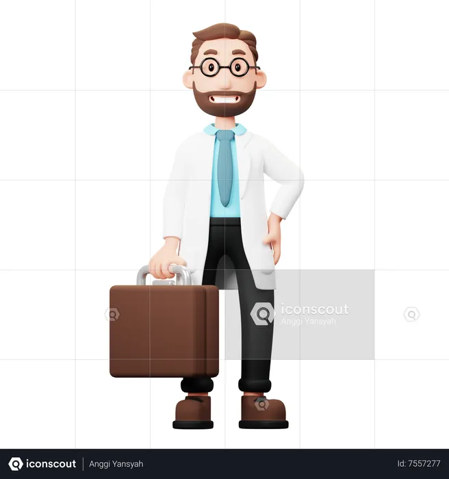 Doctor with bag  3D Illustration