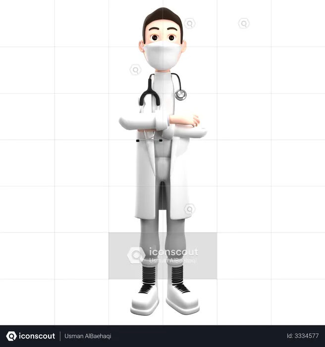 Doctor With Face Mask  3D Illustration