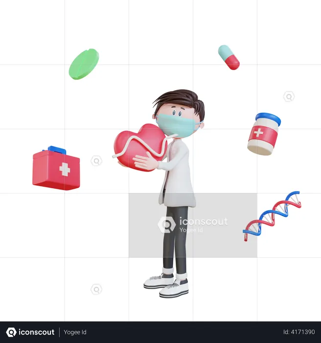 Doctor with Medicine  3D Illustration