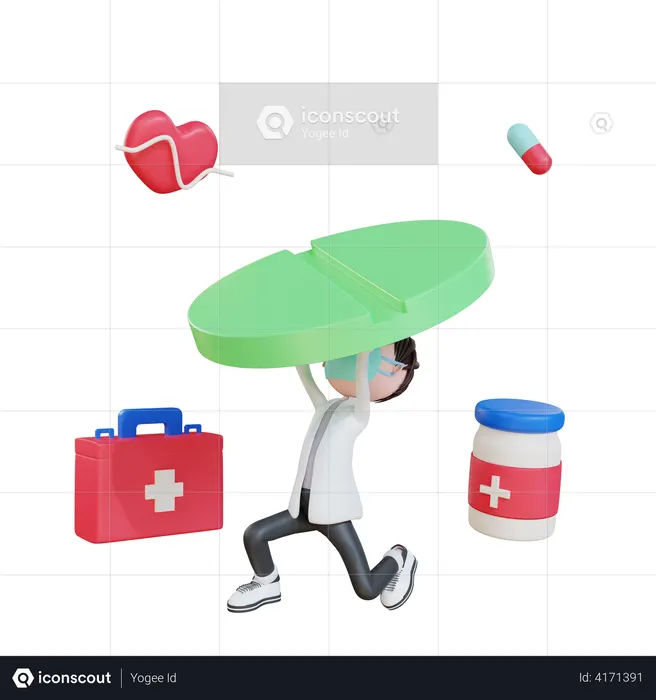 Doctor with medicine  3D Icon